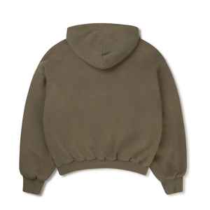 Sweat à capuche décontracté en molleton français 100% coton avec logo personnalisé, poids lourd, épaules tombantes, sweat à capuche pour homme, écologique - Product Image 5