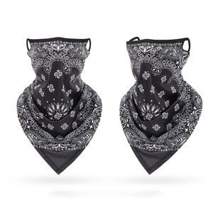 Masque de cyclisme en maille de soie glacée à séchage rapide, cache-cou triangulaire, bandana avec boucles d'oreilles - Product Image 3