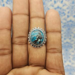 Bague bohème turquoise tibétaine 925 bague de créateur en argent massif bague en argent au prix d'usine en gros du fournisseur indien - Product Image 6