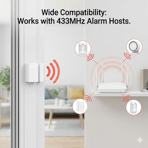 Capteur de porte et de fenêtre sans fil 433 MHz, interrupteur à contact magnétique, détecteur d'ouverture et de fermeture pour système d'alarme de sécurité domestique - Product Image 5