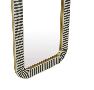 Espejo de pared de lujo hecho a mano de diseño moderno elegante con decoración de incrustaciones de hueso de iluminación de Crescent Crafts - Product Image 2