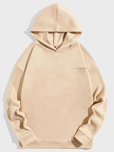 Sudadera con capucha de algodón marrón de 400gsm personalizada unisex, ropa informal térmica serigrafiada para hombre para invierno, de peso pesado Sudadera con capucha, teñida lisa - Product Image 5