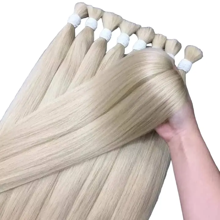 Bulk Hair Extensions 100% Vietnamese Human Hair Extension Virgin Cuticle Aligned Hair Bulk Light Color