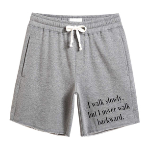 Customized Grey Sweat <b>Shorts</b> for <b>Men</b> Adult Active Gym Workout Jogger Pants with Elastic Waist Soft Cotton <b>Fleece</b> Terry Fabric - Product Image 1