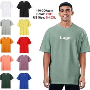 T-shirt surdimensionné 100% coton 240gsm, noir, uni, Logo personnalisé, vêtements pour hommes, grande taille, t-shirt oversize, respirant 100% Cotto - Product Image 3