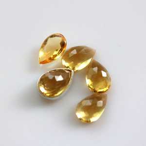 ลูกแพร์ซิทรีนธรรมชาติ5x7มม. พลอยกุหลาบตัดสำหรับทำเครื่องประดับ - Product Image 1