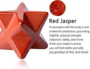 Cristaux de dodécaèdre de jaspe rouge en vrac Merkaba en cristal sculpté pour la force de la vitalité et la pratique spirituelle Pierre naturelle par Merkaba - Product Image 4