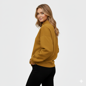 Sudaderas con Capucha Personalizadas de Felpa Francesa con Hombros Caídos y Cuello Alto, Sudaderas de Algodón de Alta Calidad con Cuello Redondo, Sudadera Extra Grande para Mujer - Product Image 5