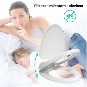 Universale bianco polipropilene PP coprisedile morbido sistema di chiusura con caratteristiche a misura di bambino per bagni di famiglia - Product Image 5