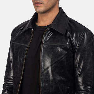 Veste en cuir de vache véritable noire pour homme, de seconde qualité, réversible, taille XS, pour l'automne - Product Image 6