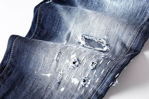 Wholesale KATBROS INDUSTRY OEM Custom Made High Quality Skinny Fit HIGH STREET Winter Distressed Blue Ripped <b>Stretch</b> Pants <b>Men</b> - Product Image 5