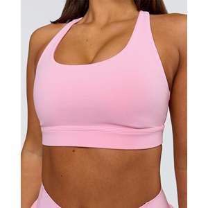 Sujetador Deportivo con Tirantes y Estampado de Rosas Rosadas - Ropa Deportiva Suave para Entrenamiento en el Gimnasio - Product Image 4