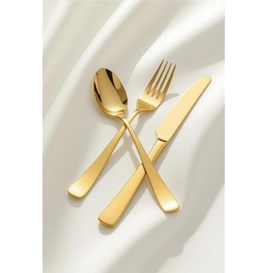 Stainless steel cutlery <b>set</b> gold finished the perfect choice for sophisticated table settings and fine dining occasions - Product Image 4