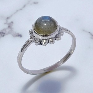 Bague en argent sterling 925 de qualité supérieure, design original en forme de fleur, bijoux fins de luxe, améthyste naturelle et labradorite - Product Image 1