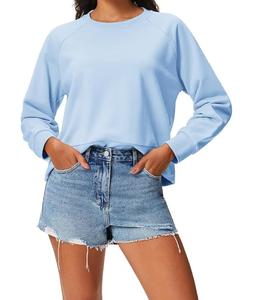 Sudadera de algodón de gran tamaño para mujer, cómoda, sólida, con cuello redondo y manga larga de lujo, al mejor precio, de Bangladesh - Product Image 5