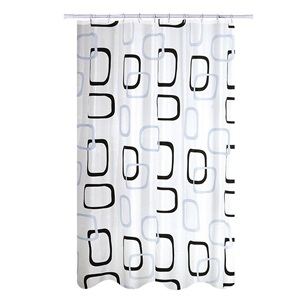 Tenda da doccia in poliestere antibatterico e antimuffa MSV in bianco, 180 x 200 cm - Product Image 1