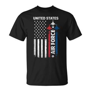 T-shirt con bandiera americana dell'Aeronautica Militare degli Stati Uniti per il 4 luglio, maglietta promozionale patriottica - Product Image 1