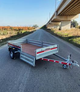 Affordable Heavy duty aluminum flatbed <b>trailer</b> 1001-2000 kg payload capacity Dual axle <b>cargo</b> <b>utility</b> <b>trailer</b> - Product Image 1