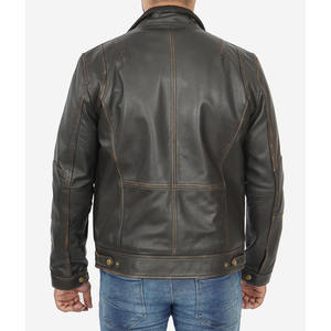 แจ็กเก็ตหนังสำหรับผู้ชายเสื้อแจ็กเก็ตหนังขี่มอเตอร์ไซด์และรถแข่งออโต้สำหรับผู้ชายขายส่งโลโก้ที่มีคุณภาพสูง - Product Image 6