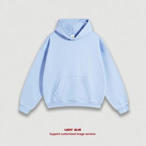 Sweat à capuche réversible pour homme 2025, tissage inversé, contraste coton et polaire, pull uni, couture personnalisée - Product Image 4