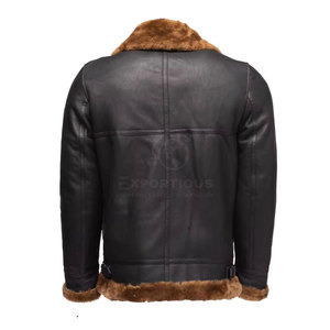 Chaqueta de Invierno de Piel de Oveja para Hombre, de Alta Calidad, Transpirable, Ligera y Ecológica, con Logotipo Frontal y Forro de Lana - Product Image 2