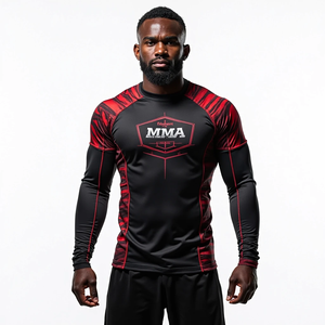 Obtenga al por mayor Obtenga protectores contra sarpullidos Obtenga ropa sublimada de equipo MMA para entrenamiento de combate de gimnasio y rendimiento de entrenamiento Obtenga - Product Image 6