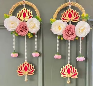 El yapımı Lotus çiçek duvar asılı yapay çiçek Toran için kapı hint ev dekor şenlikli Diwali dekor eve taşınma hediye - Product Image 1