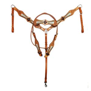Puesto de cabeza de punto Diseño personalizado Caballo de cuero Headstall Western Horse Headstall - Product Image 4