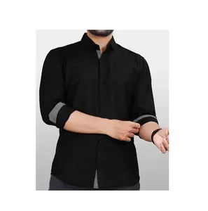 Toptan fiyata ihracat için parti ve ofis giyim için Premium kalite erkek Polyester gömlek
