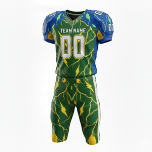 ชุดยูนิฟอร์มอเมริกันฟุตบอลแบบซับลิเมชั่นที่ปรับแต่งได้ พร้อมกางเกงขาสั้น ผลิตจากโพลีเอสเตอร์ 100% ระบายอากาศได้ดี พร้อมตำแหน่งโลโก้ด้านหน้า - Product Image 6