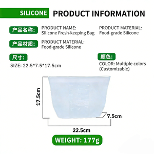 Airtight Leak-proof BPA Free Reusable Silicone Food <b>Storage</b> Bags & Containers <b>Microwave</b> Safe - Product Image 3