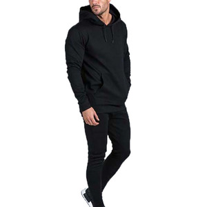 Jersey con capucha ecológico transpirable de algodón 100% sólido de alta calidad para hombres de talla grande moda de invierno - Product Image 4