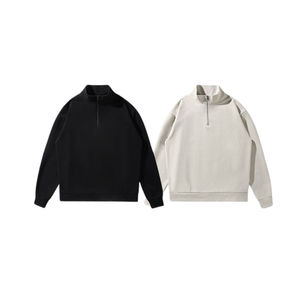 เสื้อฮู้ดดี้ผู้ชายแบบซิป 1/4 น้ำหนัก 380 กรัม ระบายอากาศได้ดี สำหรับฤดูหนาว คุณภาพสูง แฟชั่น สีพื้น แบบซิป  สั่งทำขายส่งได้ - Product Image 5
