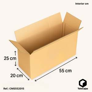 Caja De Cartn Marrn De 55x20x25 cm Econmica Y Funcional Con Solapas Sin Asas Para Envos Y Almacenaje - Product Image 2