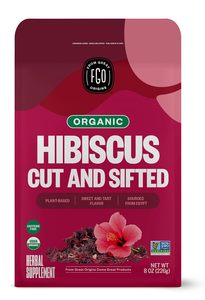 Fleurs d'hibiscus biologiques FGO, coupées et tamisées, thé en vrac, sachet refermable de 8 oz - Product Image 6