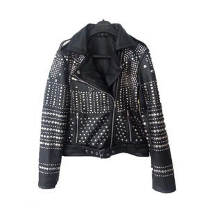 แจ็คเก็ตหนังแท้สไตล์เท่ห์สำหรับทุกเพศ ระบายอากาศได้ดี เป็นมิตรกับสิ่งแวดล้อม กันลม ติดกระดุม เหมาะสำหรับฤดูใบไม้ร่วงและฤดูหนาว ราคา OEM/ODM สำหรับผู้หญิง - Product Image 5