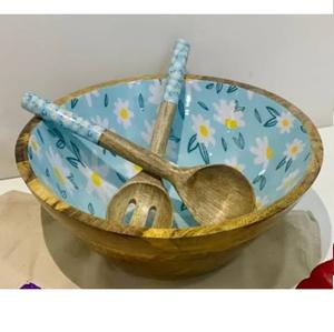 Ustensiles de service de soupe pour hôtels et restaurants tendance, équipement de restauration, bol de service en bois émaillé intérieur pour table à manger - Product Image 2