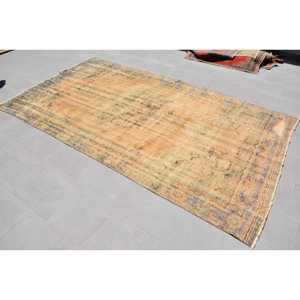 Vintage Large Rug 5x9.1 ft, <b>Brown</b> Blue Southwestern Rug <b>Wool</b> - Product Image 3