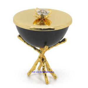 ฝาทองเหลืองทรงปีกผึ้งชุบทองขาตั้งชามหินอ่อนสีขาวอุปกรณ์ตกแต่งบ้านคอลเลกชันล่าสุด - Product Image 5