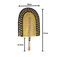 Éventail mural ovale en jonc de mer personnalisable de haute qualité du Vietnam, style rustique, pour la décoration intérieure avec un charme culturel