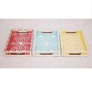 Plateau d'incrustation d'os rectangulaire de haute qualité et plateau d'incrustation d'os pour les fournitures d'hôtels et de restaurants avec plateau de portions de la meilleure qualité - Product Image 2