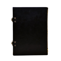Journal en cuir vintage écologique unique avec cinq pierres précieuses ovales en relief, fermoir en laiton, design esthétique, fait main, bord festonné