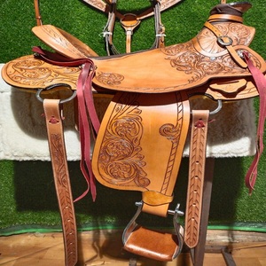 Forte demande nouveauté Ridex Premium anglais cuir Western selle personnalisable OEM de l'exportateur indien 15 pièces quantité minimale de commande - Product Image 2