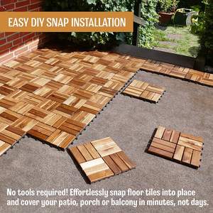 Azulejos de cubierta de Acacia entrelazados sin herramientas | Suelos de exterior de configuración rápida para el hogar y el balcón - Product Image 3