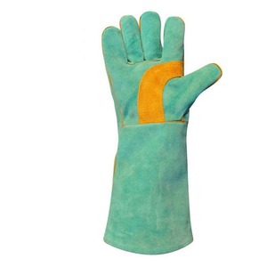 Gants de soudage en cuir de vachette chaud avec protection de manchette réglable avec rembourrage de paume résistant pour les travailleurs - Product Image 3