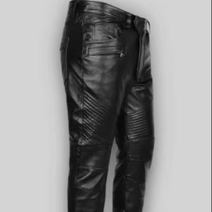 Pantalones de cuero de longitud regular de alta calidad 100%/pantalones de cuero hechos de tela de secado rápido de calidad superior - Product Image 1