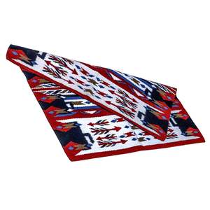 Venta al por mayor OEM equipo de caballos colores personalizados lana tejida a mano duradera sillín manta polialgodón occidental almohadilla de equitación para espectáculos - Product Image 5