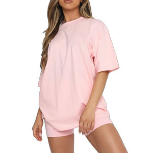 Conjunto de Dos Piezas de Ropa Casual para Mujer, Camiseta y Pantalones Cortos Sexys con Logotipo Personalizado del Fabricante - Product Image 2