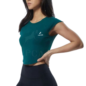 Capcan International's XL Talla 100% Algodón Camisetas de mujer Ecológico Botón de invierno Hip Hop Fitness Set Nuevos diseños personalizados - Product Image 3