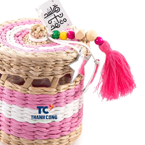 Panier décoratif en jacinthe d'eau dernier arrivage pour célébrer la famille lors d'événements spéciaux meilleur vente en gros - Product Image 2